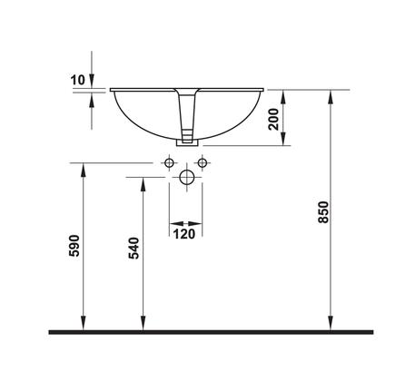 Chậu rửa âm bàn Santosa 545x425 588.45.060
